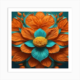 Abstract Floral Painting 1 Art Print