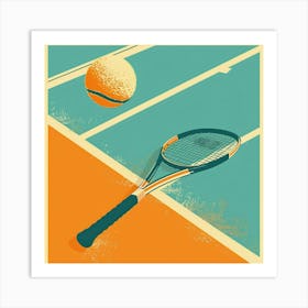 Tennis Racket And Ball Art Print