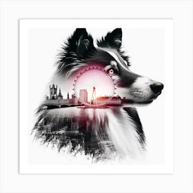 Collie silhouette 8 Art Print