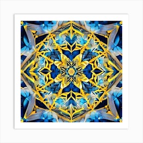 Blue And Yellow Mandala Art Print