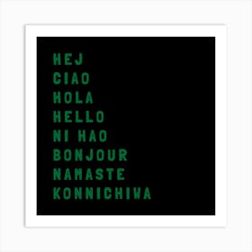 Hello Different Languages 10 Art Print