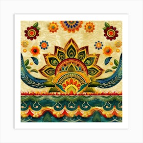 Onam Inspired Banner Texture With Rangoli Design 1718403145 3 Art Print