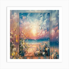 Sunset At The Beach 4 Art Print