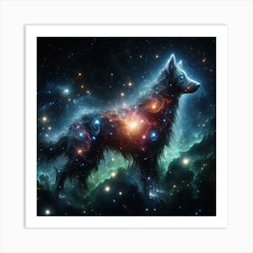 Wolf In Space Art Print