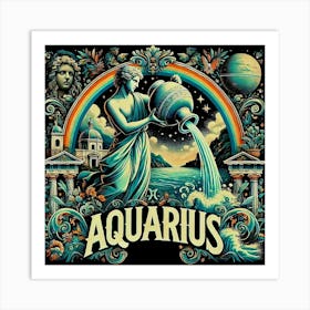 Zodiac Sign Aquarius, Air Element, Water-Bearer 1 Art Print