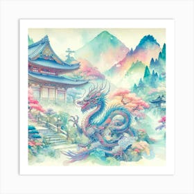 pastel dragon Art Print