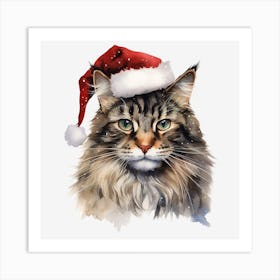 Santa Claus Cat 6 Art Print