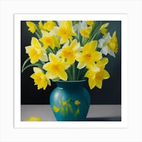 Daffodils In A Vase 7 Art Print