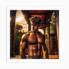 Man shirtless Art Print