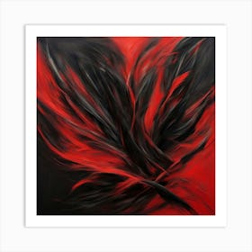 Abstract Red Black Abstract Painting Art Print