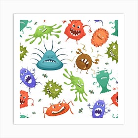 Cartoon Monsters Art Print