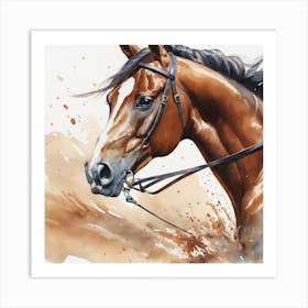 Horse In Watercolour Art Print