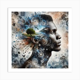 Abstract Man'S Head Art Print