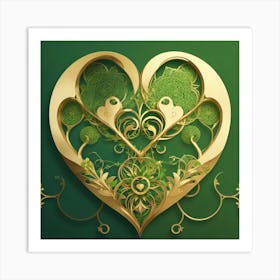 Gold Heart Art Print