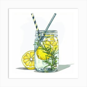 Lemonade In A Mason Jar Art Print