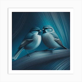 Firefly A Modern Illustration Of 2 Beautiful Sparrows Together In Neutral Colors Of Taupe, Gray, Tan 2023 11 23t011648 Art Print