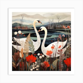 Bird In Nature Swan 3 Art Print