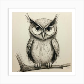 Owl Drawing 4 Art Print