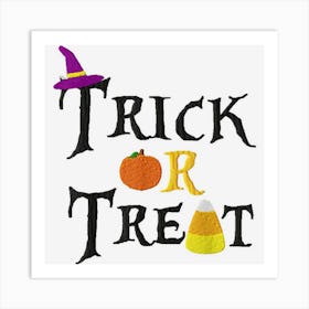 Halloween Witch Hat Pumpkin Trick Or Treat Kids Girls Women Art Print