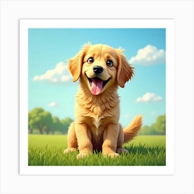 Golden Retriever Puppy Art Print