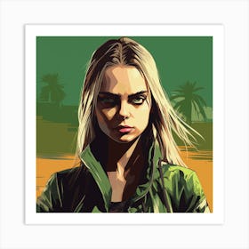 GTA Style Cara Delevingne Art Print