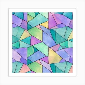 Watercolor Stained Glass Pattern Art Print