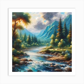 River In The Mountains 2 Art Print