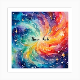 Watercolor Galaxy Art Print