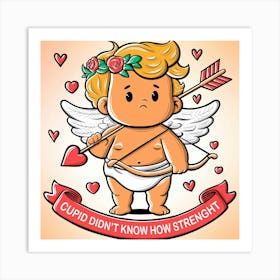 Cupid Didn'T Know How Strong Art Print