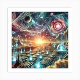 A Dramatic Sci Fi Scene Depicting The Convergence Event Art Print