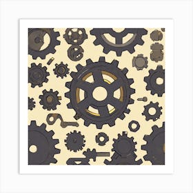 Steampunk Gears 1 Art Print