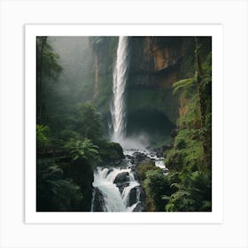 Waterfall In The Jungle Art Print