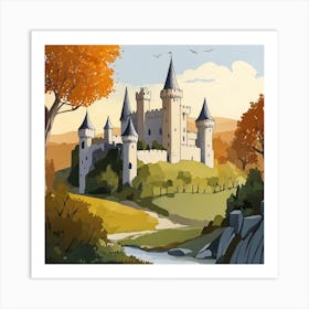Medieval Castle Painting (2) Art Print