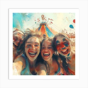 Happy Friends At The Carnival Poster