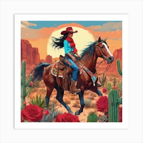 Collage Of Cowgirl Cactus (6) 1 Art Print