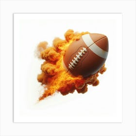 American Football Flames Art Print