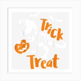 Trick Rawr Treat Halloween Trick Or Treat Trex Teachers Art Print