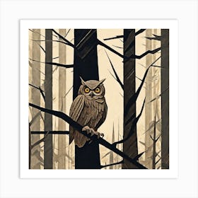 Owl In The Woods 11 Art Print