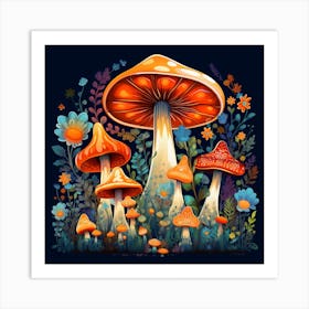 Mushroom Garden 1 Art Print