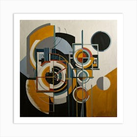 abstract painting with geometric 9 Art Print