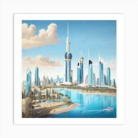 Dubai Skyline Art Print