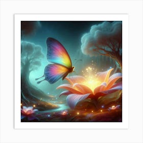 Butterfly In The Forest 22 Art Print