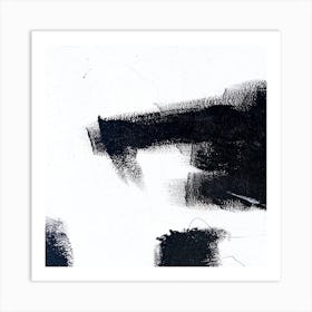 Black And White Brushstrokes Art Print