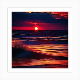 Sunset Over The Ocean 155 Art Print