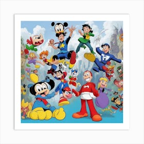 Mickey Mouse And Friends Art Print