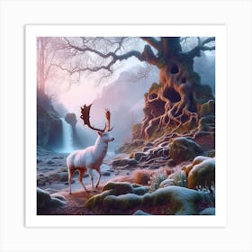 Deer In The Forest 38 Art Print
