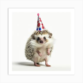 Hedgehog In Party Hat Art Print