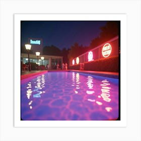 Pink neon pool Art Print