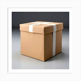 Mock Up Blank Box Parcel Cardboard Customizable Template Unprinted Clean Simple Minimalis (26) Art Print