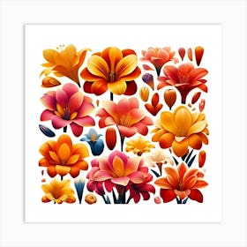 Image Of Different Clivia Flowers 1 Art Print